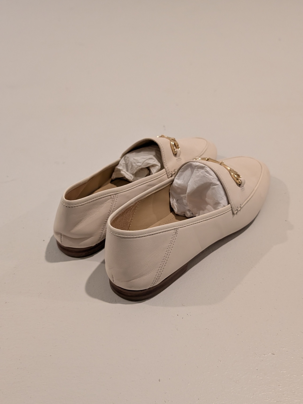 Coach Cream Leather Bit Loafers with Gold Hardware - Picture 3 of 4